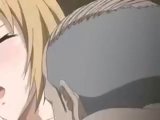 Busty anime blonde gets her cunt gangbanged